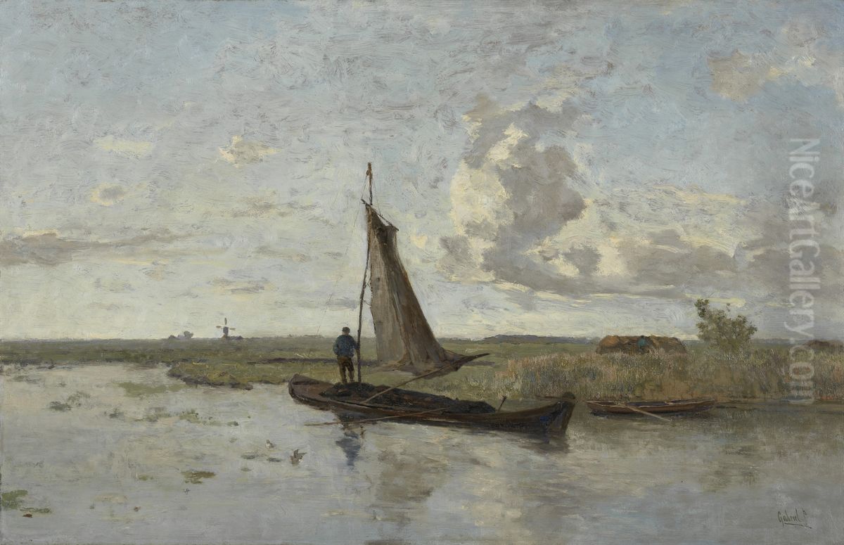 De turfschuit Oil Painting by Paul Joseph Constantine Gabriel