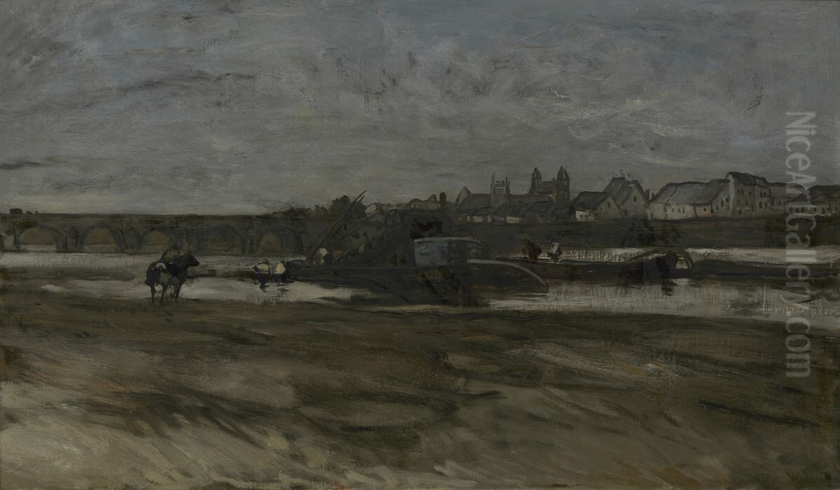 Gezicht op Maastricht Oil Painting by Willem Van Konijnenburg