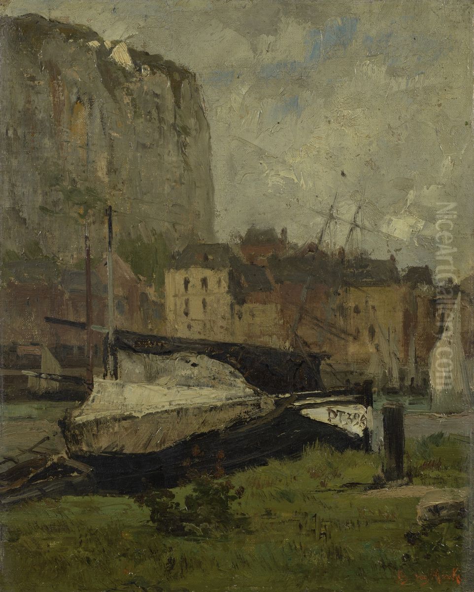 Kliffen bij Treport Oil Painting by Emile Van Marcke De Lumman