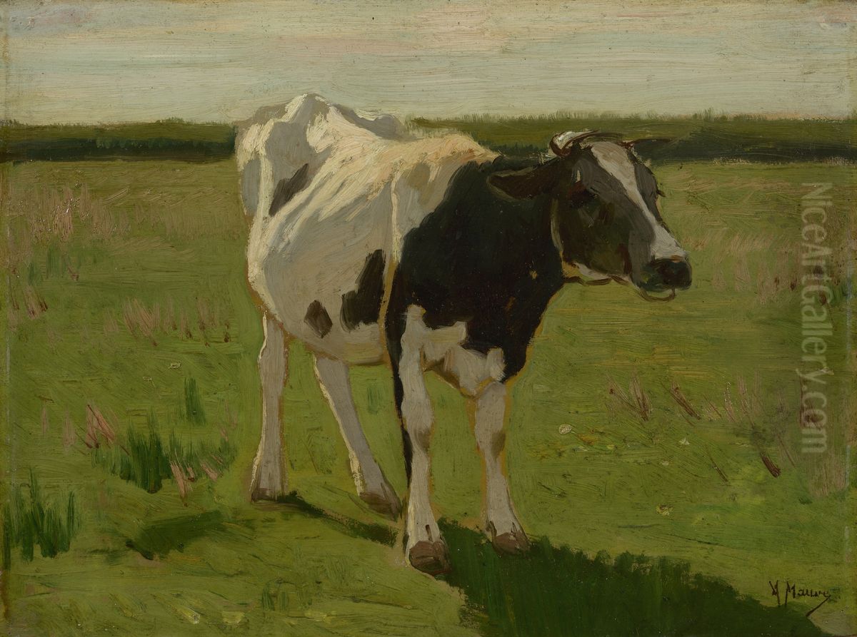 Cow walking Oil Painting by Anton Mauve