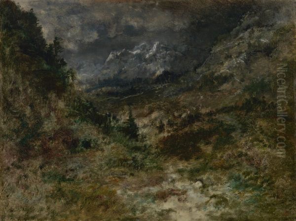 Gezicht op de Pyreneeen Oil Painting by Narcisse Virgilio Diaz
