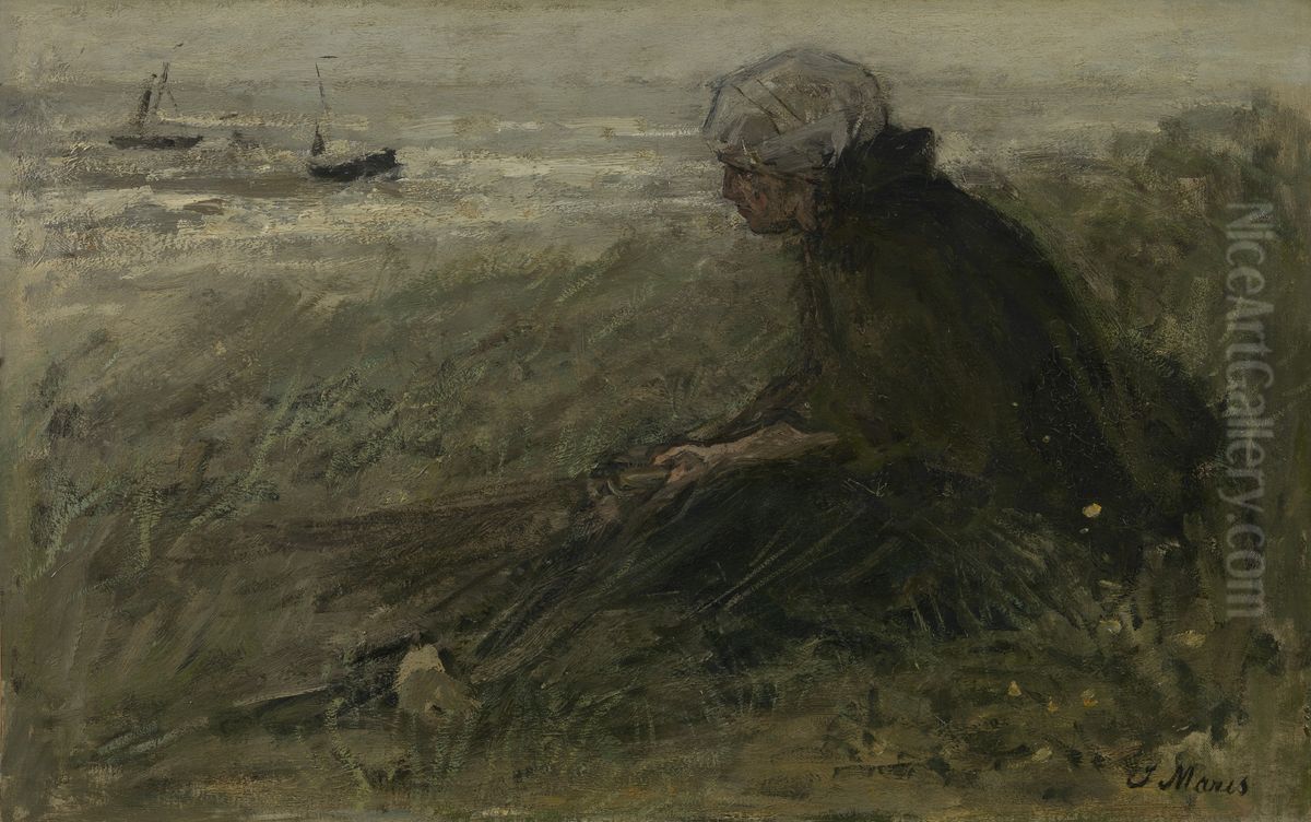 Op de uitkijk Oil Painting by Jacob Maris