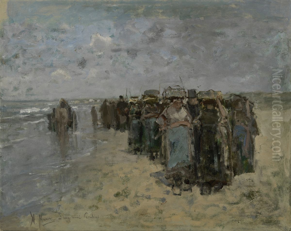 Visverkoping Oil Painting by Anton Mauve