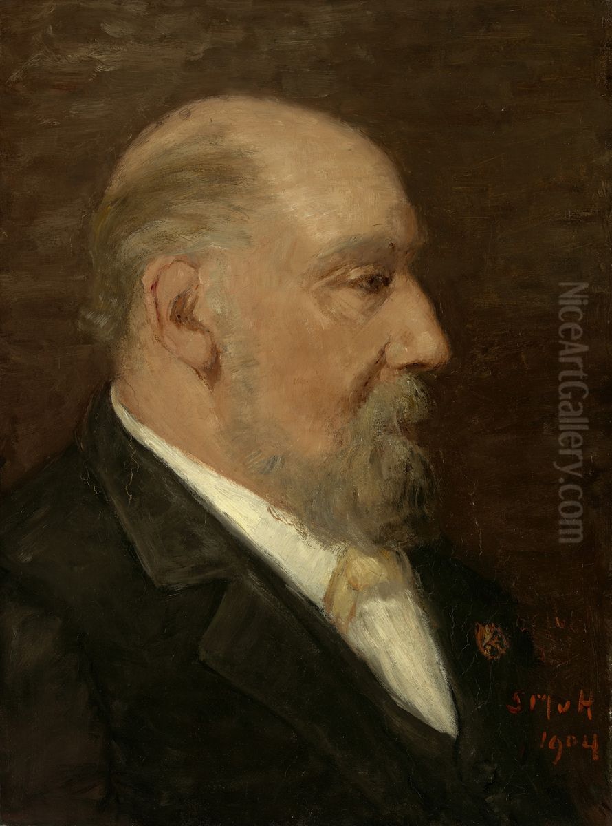 Portrait of H.W. Mesdag Oil Painting by Sina Mesdag-van Houten