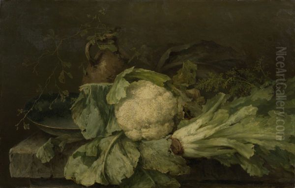 Cauliflower and endive Oil Painting by Margaretha Roosenboom