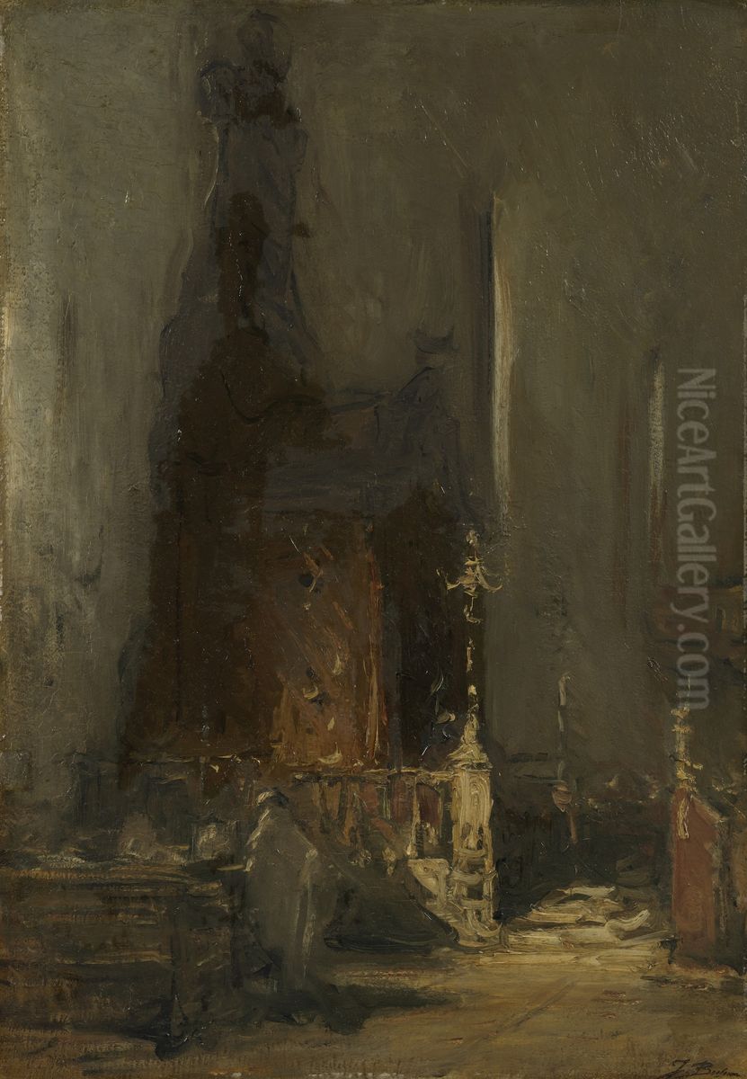 Interieur van de Grote of Duitse Synagoge in Den Haag Oil Painting by Johannes Bosboom