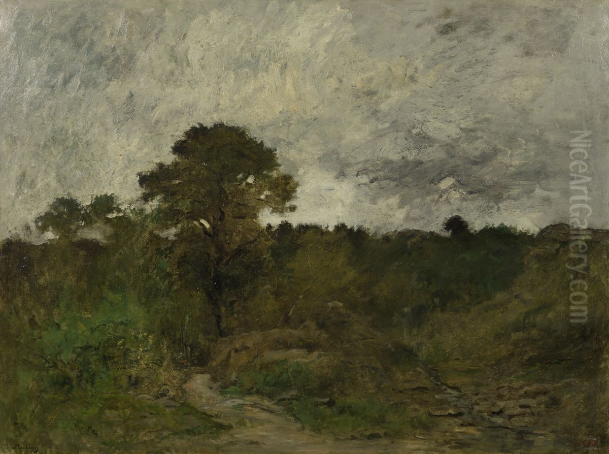 In the forest of Fontainebleau Oil Painting by Charles-Francois Daubigny