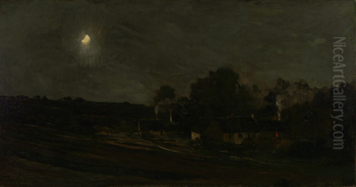 Het huis van 'Mere Bazot' in Valmondois Oil Painting by Charles-Francois Daubigny
