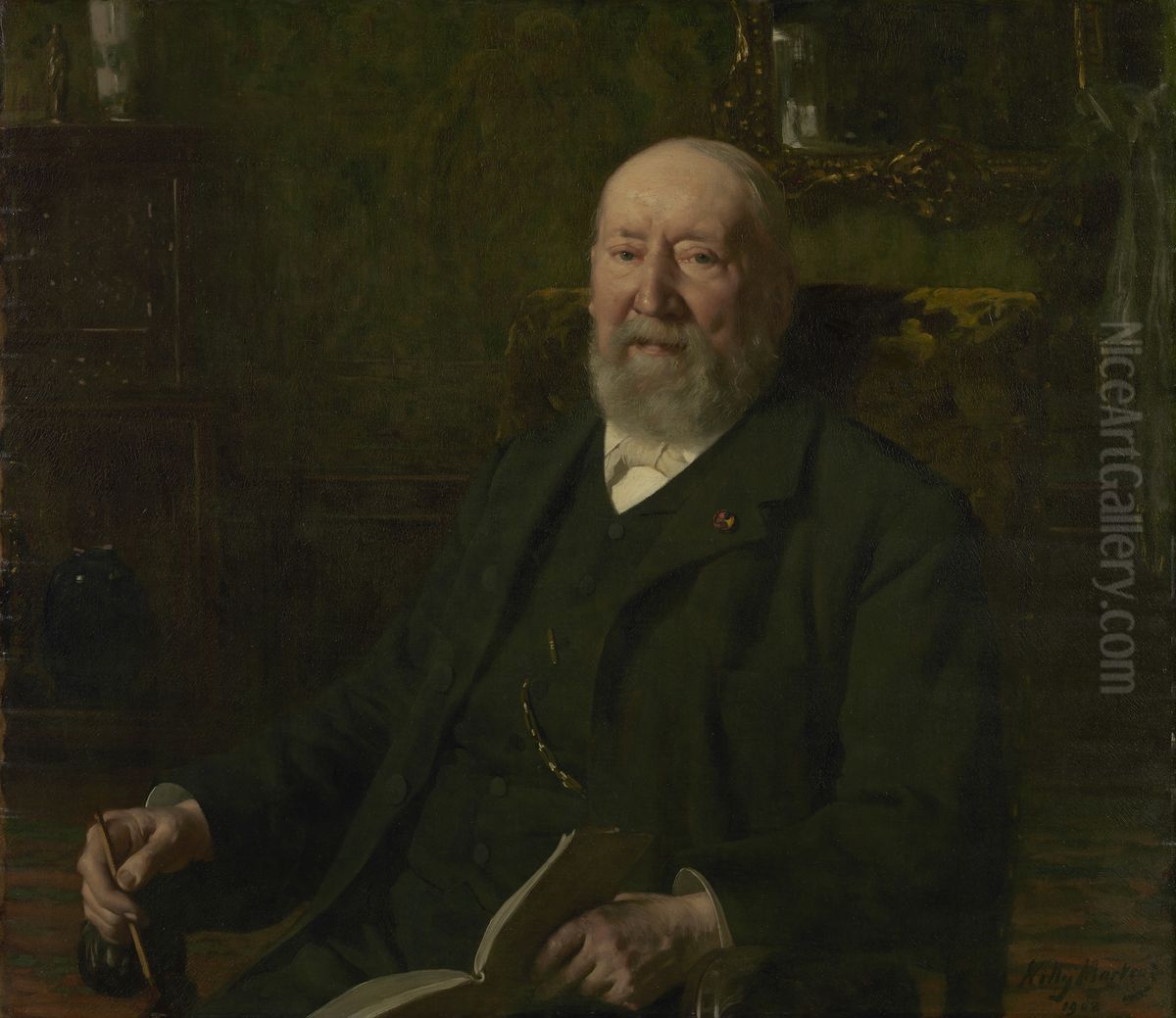 Portrait Hendrik Willem Mesdag (1831-1915) Oil Painting by Willy Martens