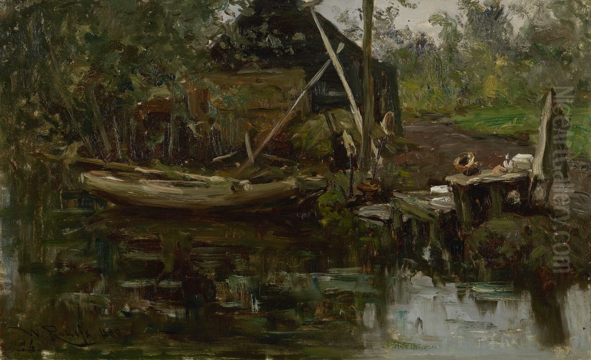 By the farm, Noorden Oil Painting by Willem Roelofs
