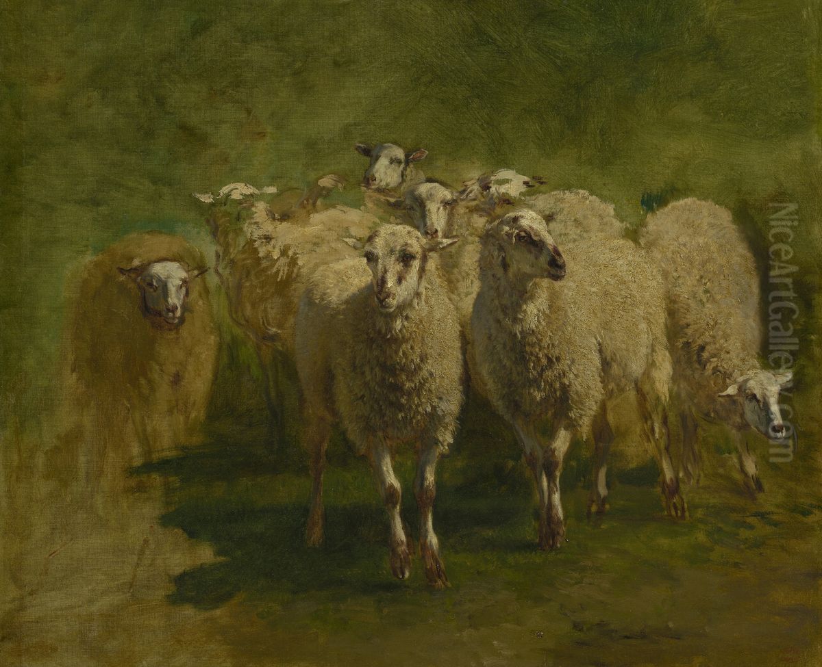 Sheep Oil Painting by Constant Troyon