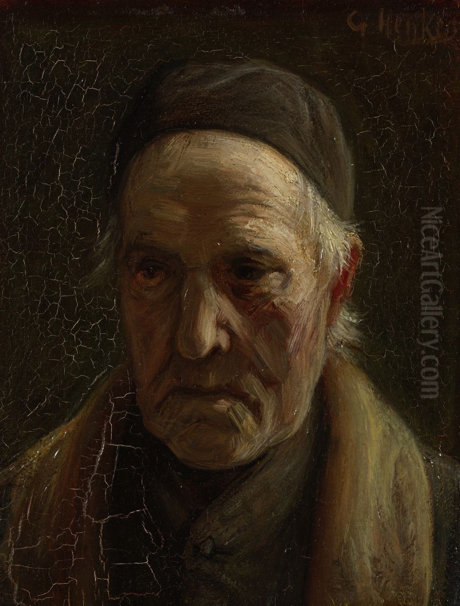 Study of an old man Oil Painting by Gerke Henkes