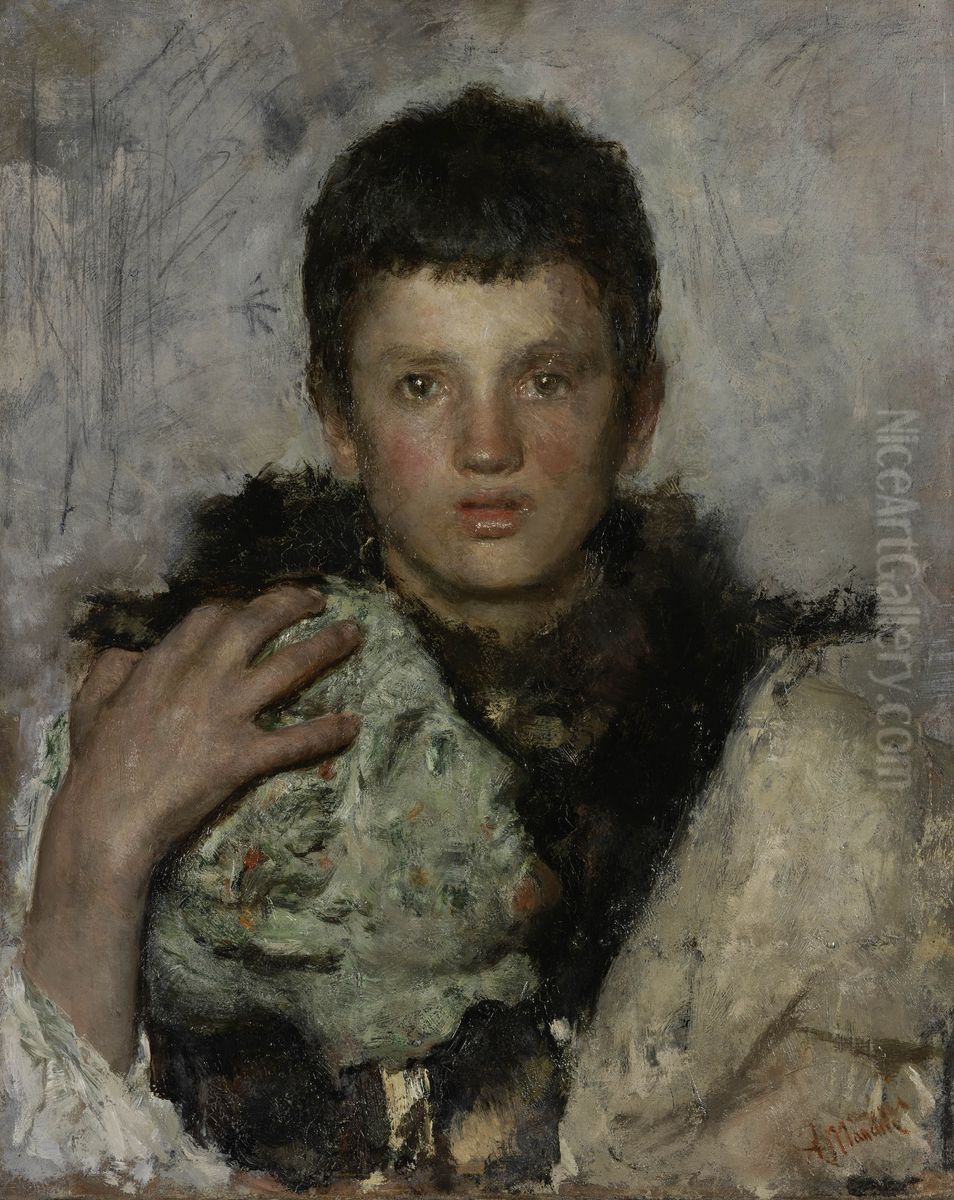 The model Oil Painting by Antonio Mancini