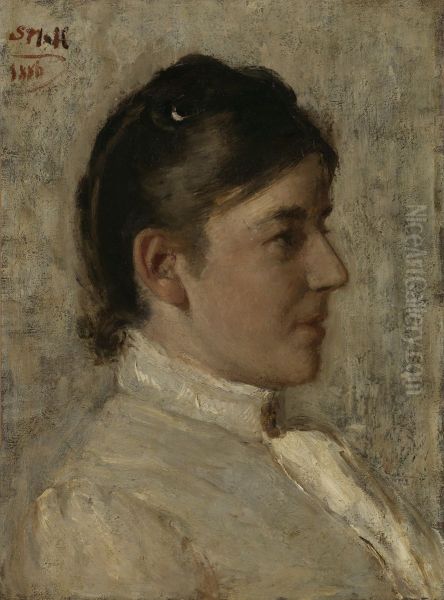 Portrait of Lotte Bisbom-Croiset van der Kop Oil Painting by Sina Mesdag-van Houten
