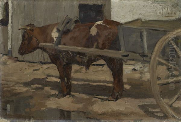 Draught ox Oil Painting by Herman Johannes van der Weele