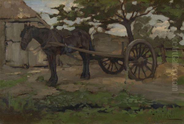 Peasant cart Oil Painting by Herman Johannes van der Weele