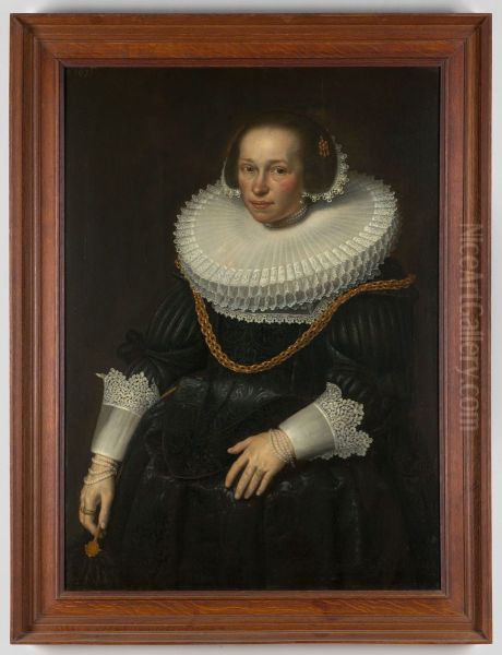 Portrait of Clara van Bronckhorst (1583-1652) Oil Painting by Geldersch Landschap en Kasteelen
