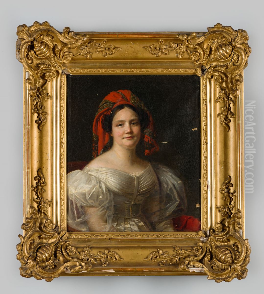 Portrait of a woman, probably Wilhelmina Philippine Willink (1810-1868) Oil Painting by Geldersch Landschap en Kasteelen Portrait of a woman, probably Wilhelmina Philippine Willink (1810-1868) Oil Painting by Geldersch Landschap en Kasteelen