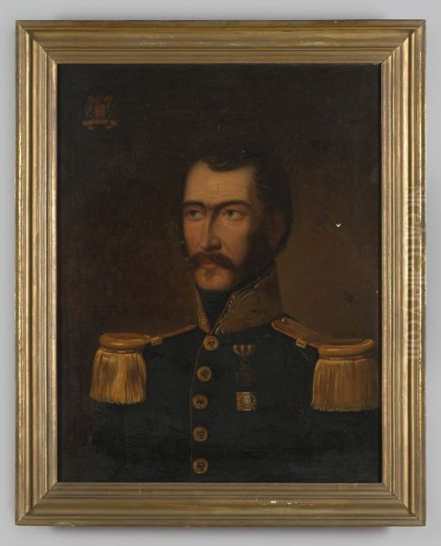 Portret van Johannes Egidius Hendrik Balthasar baron van Voorst tot Voorst Oil Painting by Geldersch Landschap en Kasteelen