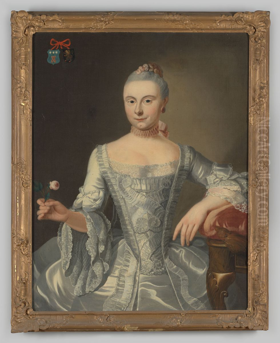 Portret van Anna Maria Bouwens Oil Painting by Pierre Frederic de la Croix