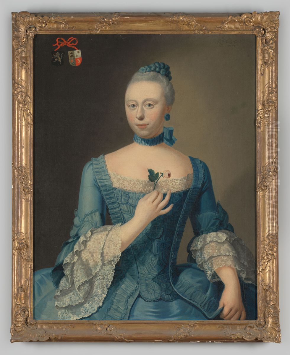 Portret van Margaretha Berckhout Oil Painting by Pierre Frederic de la Croix