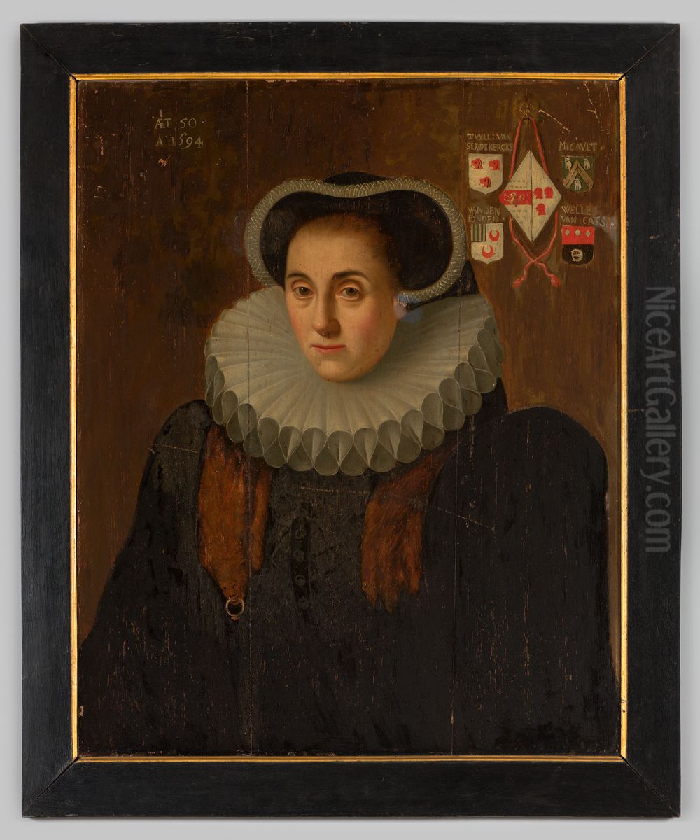 Portret van Maria van Tuyll van Serooskerke (1544-1603) Oil Painting by Geldersch Landschap en Kasteelen