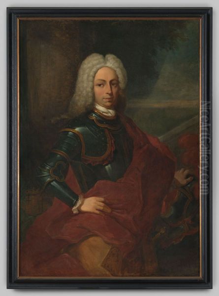 Portrait of Albert Otto Roeleman Frederik des H.R. Rijksgraaf van Bylandt, baron van Reydt (1688-1768) Oil Painting by Geldersch Landschap en Kasteelen