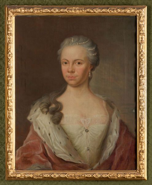 Portret van Sibille Marie de Thoms Oil Painting by Jan Palthe