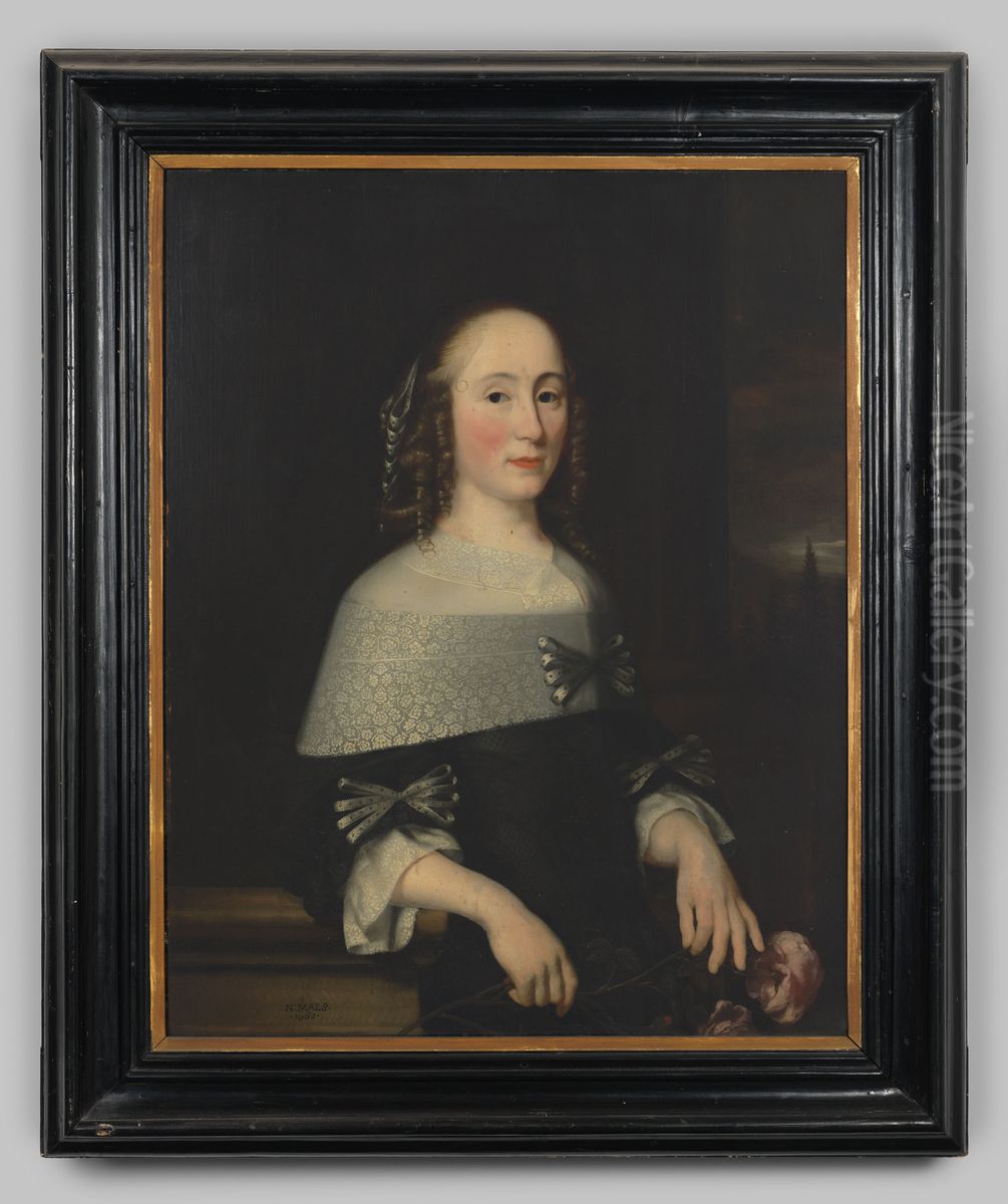 Portrait of Maria van de Graaff (1643-1702) Oil Painting by Nicolaes Maes