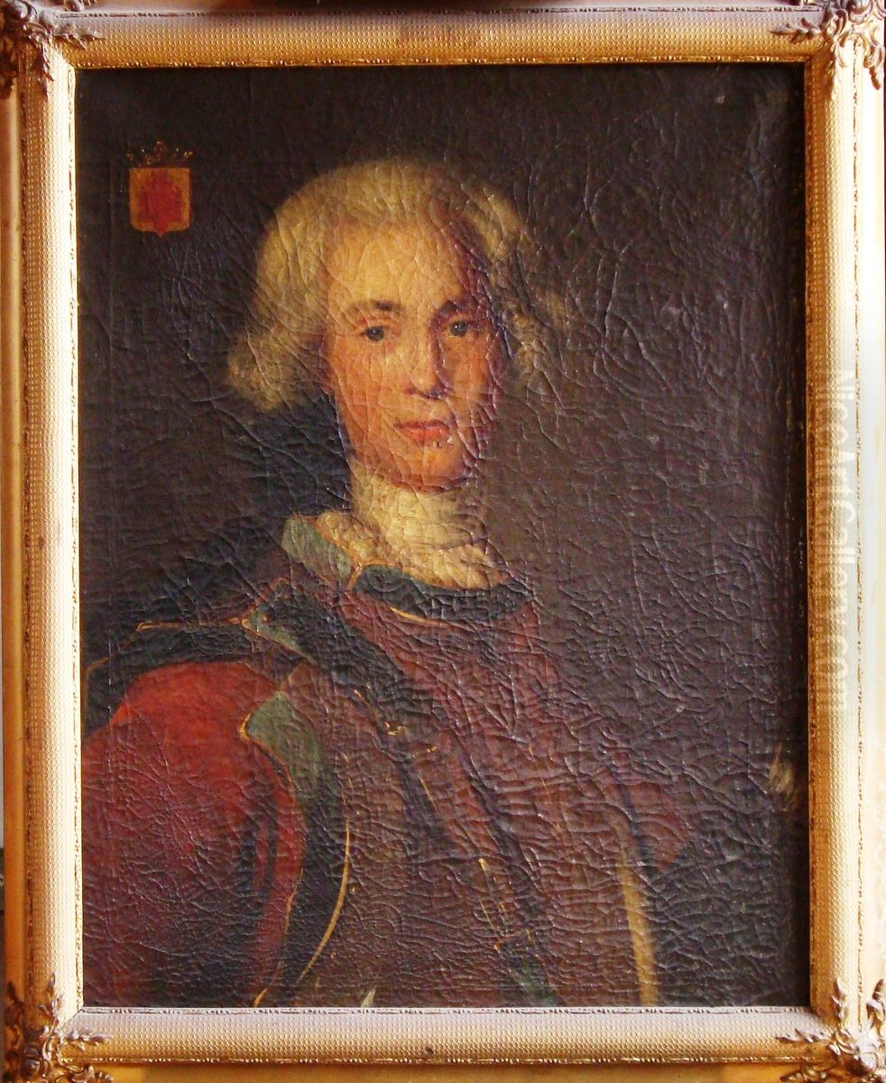 Portrait of Joost Balthazar Anthony van Grotenhuis ( -1740) Oil Painting by Geldersch Landschap en Kasteelen