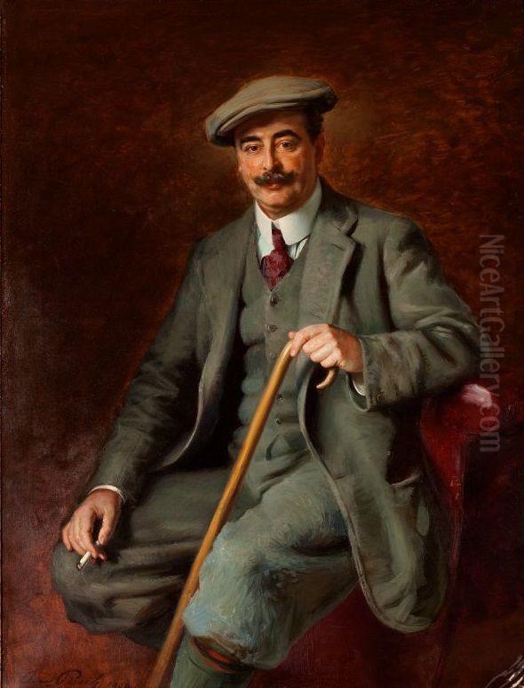 Portret van Hans Willem baron van Pallandt Oil Painting by Adolf Pirsch