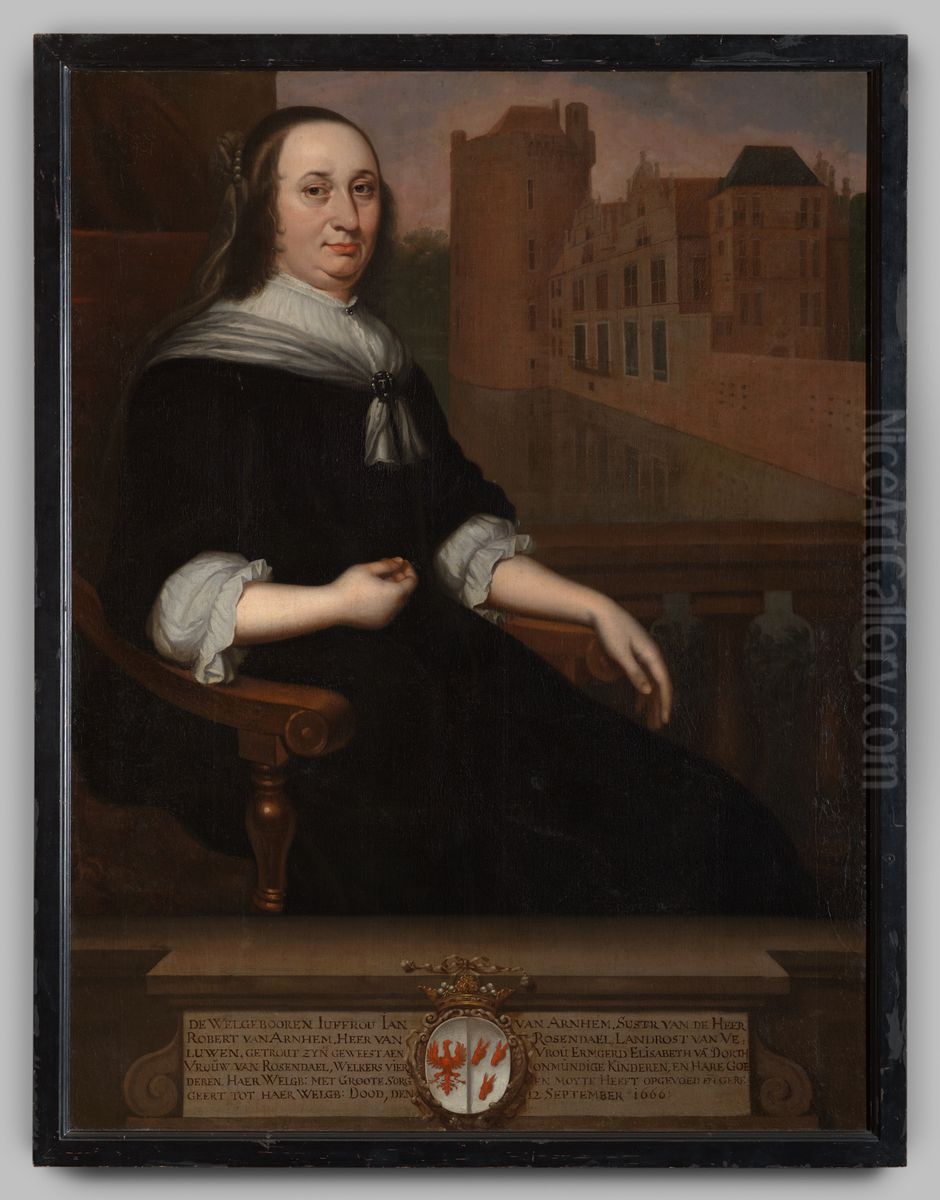 Portret van Johanna van Arnhem Oil Painting by Geldersch Landschap en Kasteelen