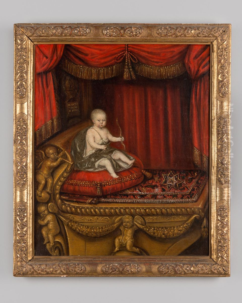 Portret van een kind Oil Painting by Geldersch Landschap en Kasteelen