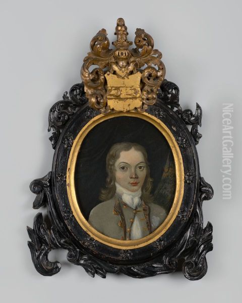 Portrait of Nicolaas Hans Willem van Delen ( -1743) Oil Painting by Geldersch Landschap en Kasteelen