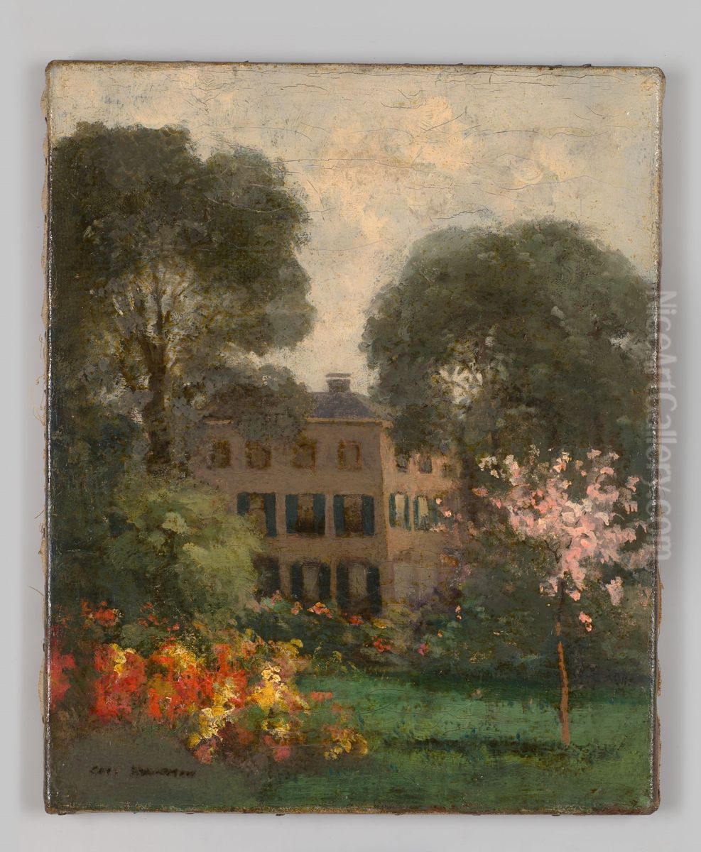 Gezicht op kasteel Rosendael vanuit het park Oil Painting by Gert Stegeman
