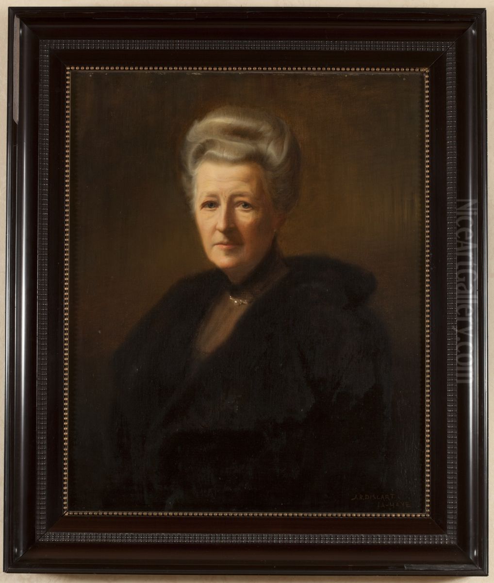 Portrait of Gertrude Elise Julie gravin van Limburg Stirum (1842-1921) Oil Painting by Jean Discart