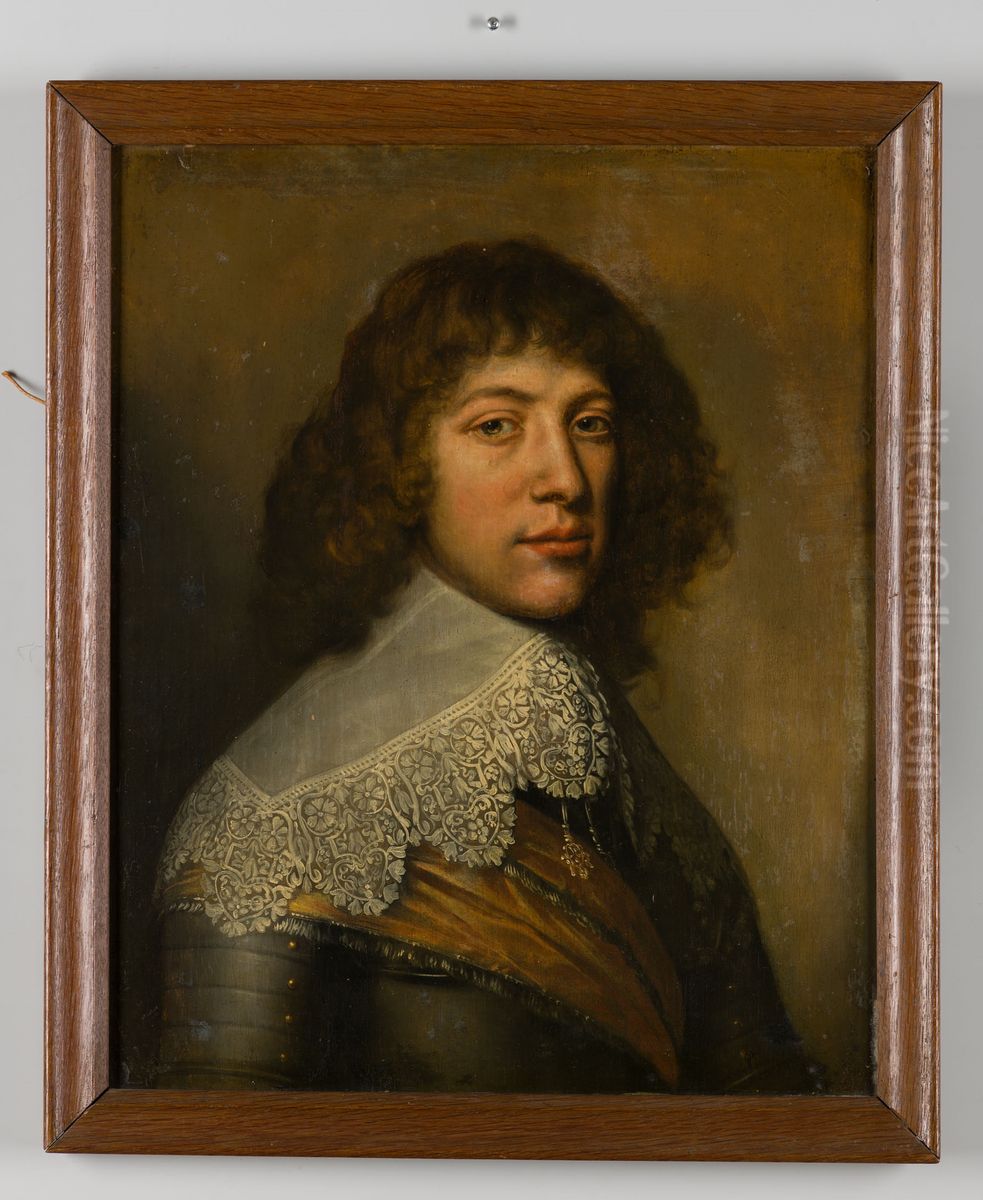 Portret van een man Oil Painting by Geldersch Landschap en Kasteelen