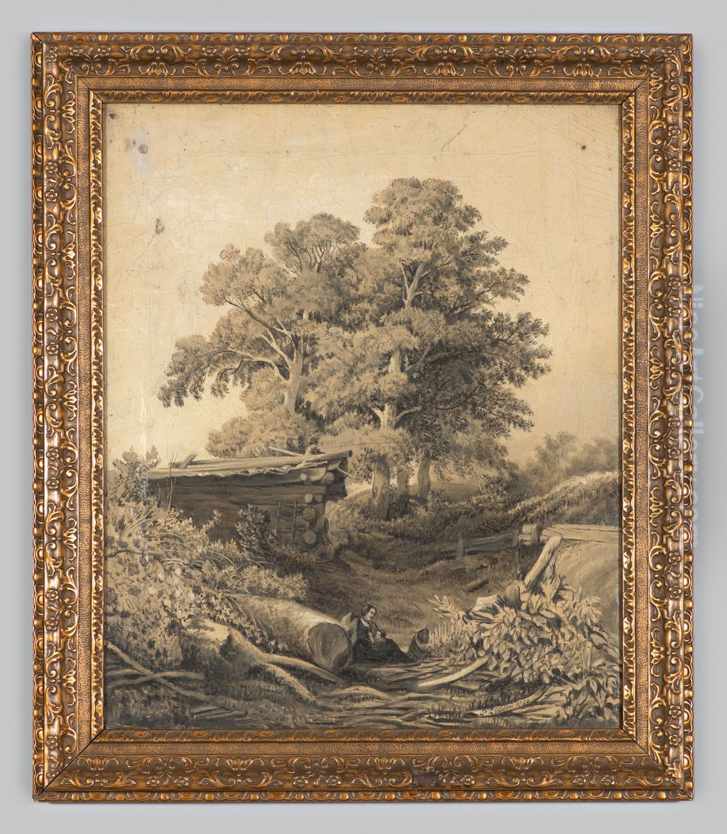 Landschap met figuren Oil Painting by Pieter Zijlstra