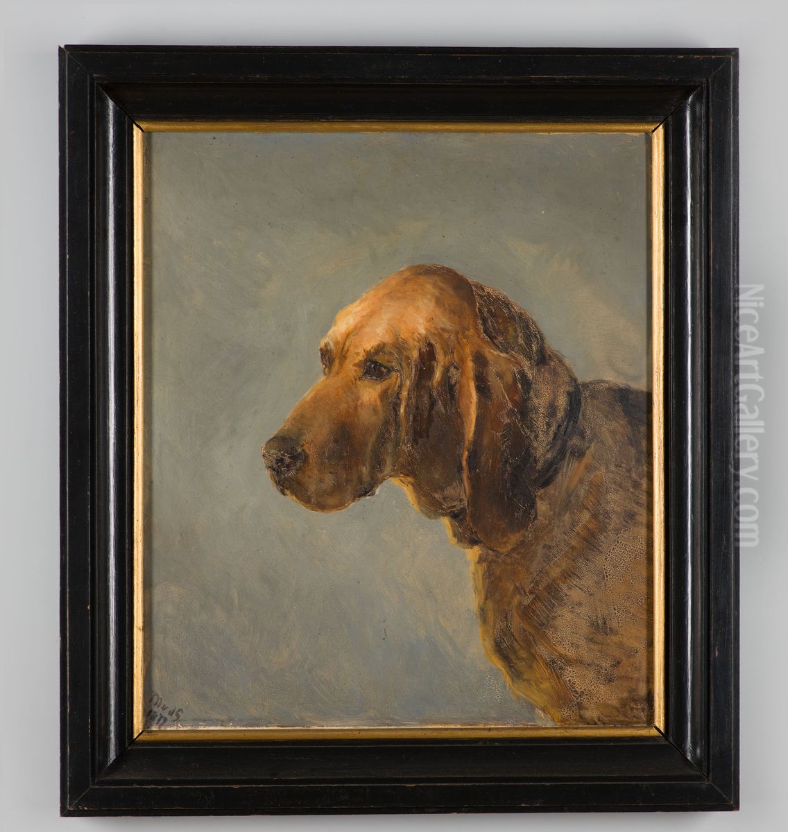Portret van een hond Oil Painting by Marie Aldophine van der Goes van Dirxland