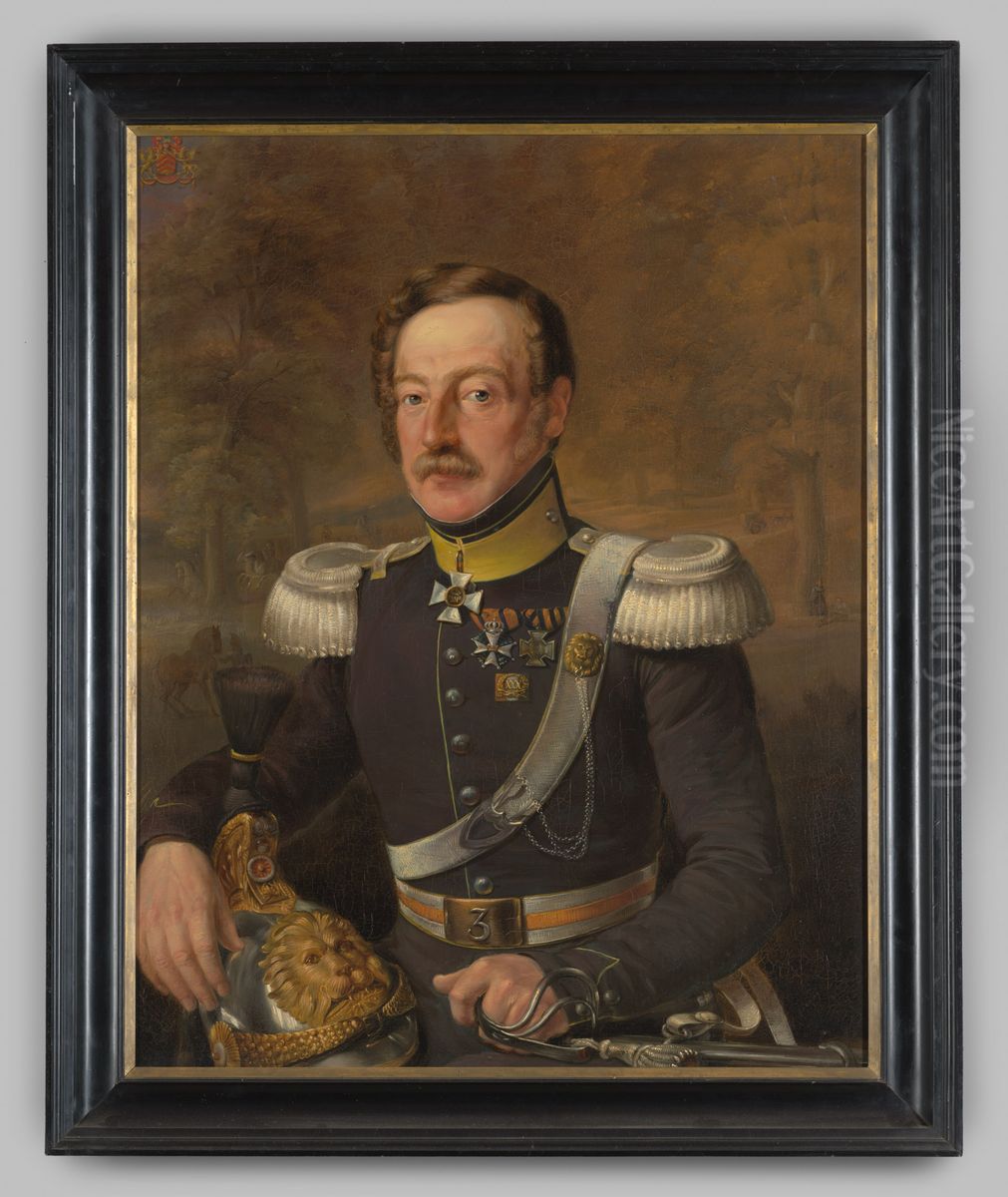 Portrait of Louis Herman Joseph baron van Voorst tot Voorst (1799-1867) Oil Painting by Jacob Jansen Vredenburg