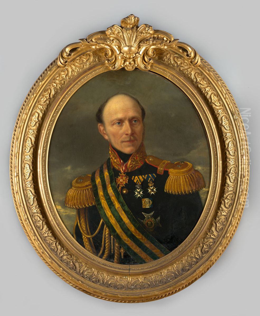 Portret van generaal Anne Paul Francois Rigot de Begnins Oil Painting by J.H. Delin