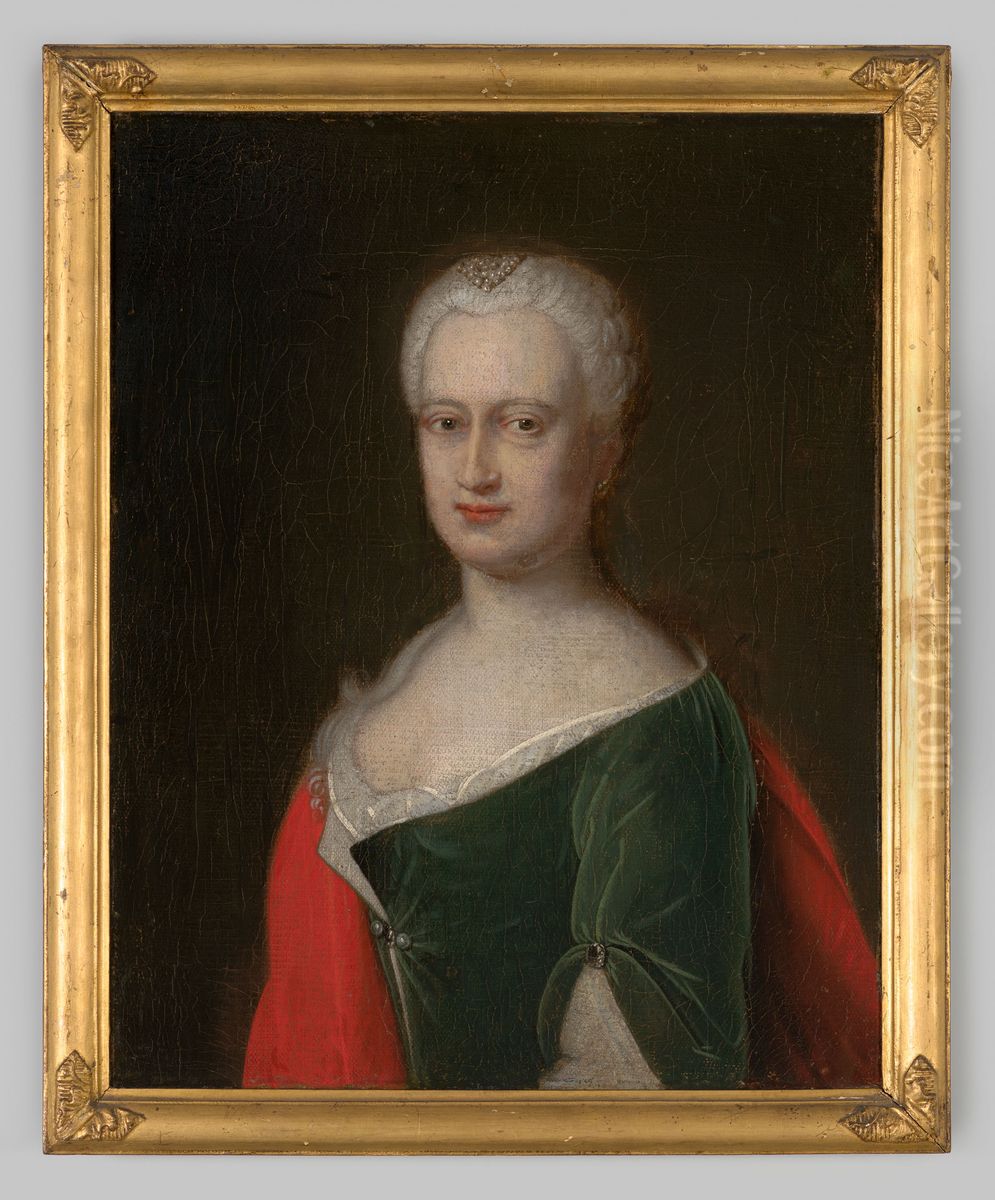 Portrait of a woman, possibly Ernestina Cornelia van Aylva (1720-?) Oil Painting by Bernard Accama