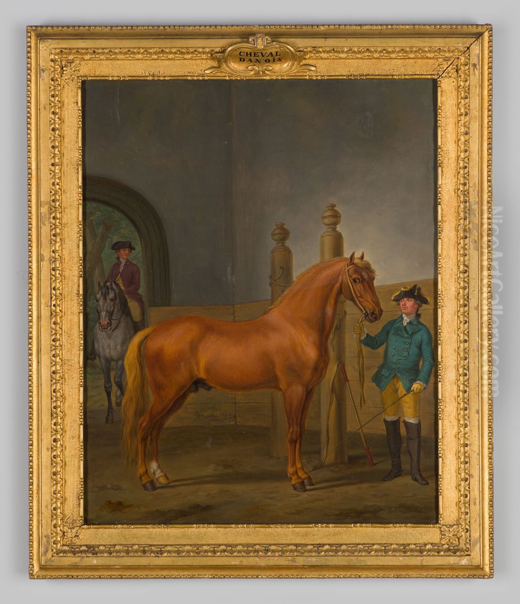 Deens paard Oil Painting by Tethart Philipp Christian Haag