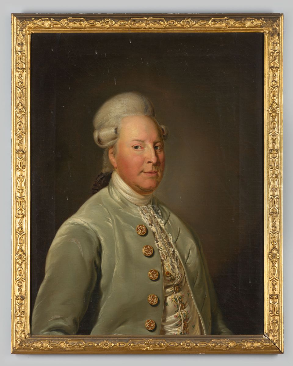 Portret van Helenus Willem van Leyden Oil Painting by Louis Francois Gerard van der Puyl