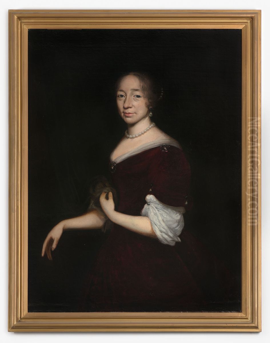Portrait of Janne Margriete van Arnhem (1635-1721) Oil Painting by Geldersch Landschap en Kasteelen