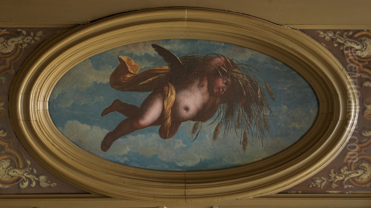 Putto met attributen van de zomer Oil Painting by Geldersch Landschap en Kasteelen