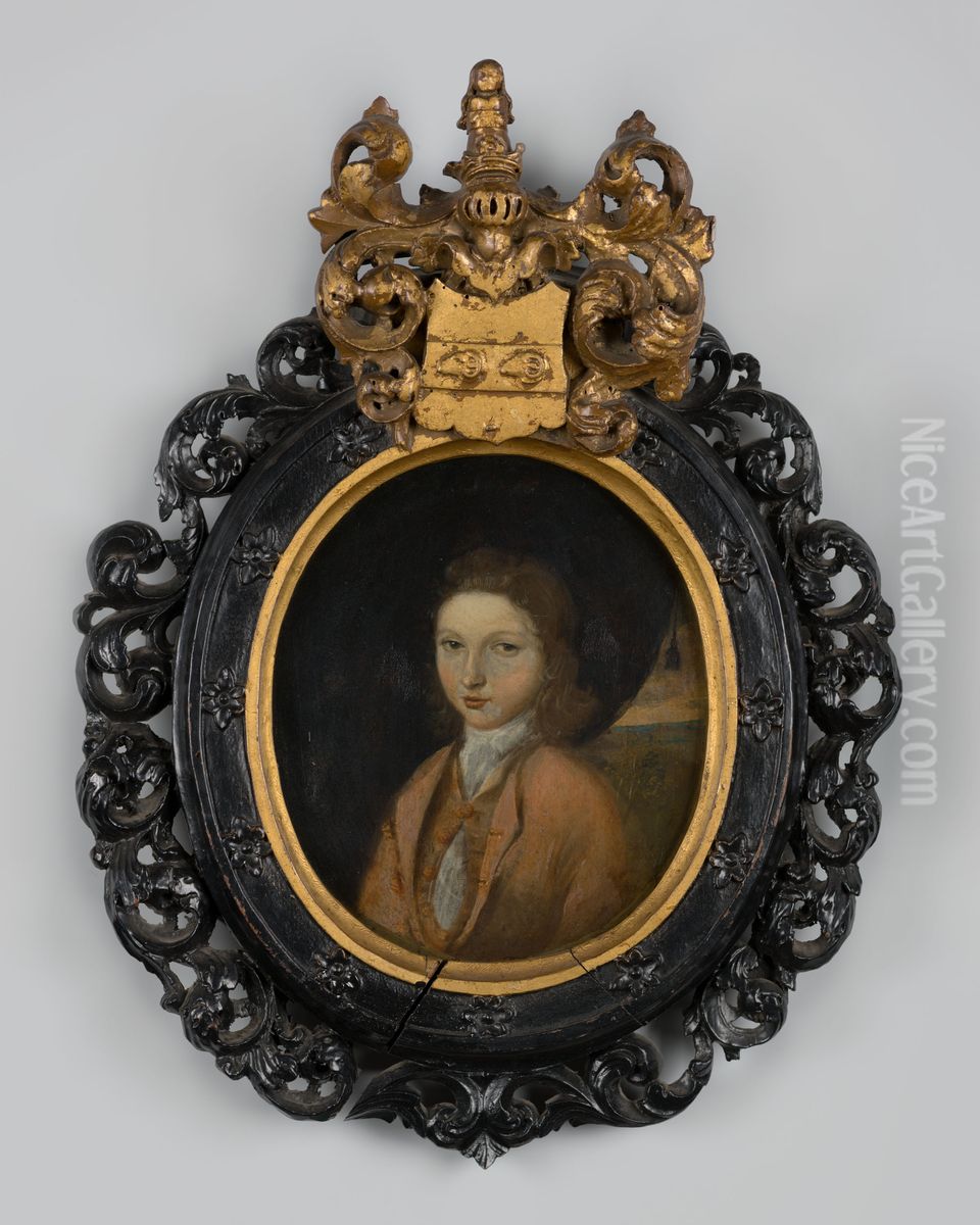 Kinderportret van Johan Hendrik van Delen Oil Painting by Geldersch Landschap en Kasteelen