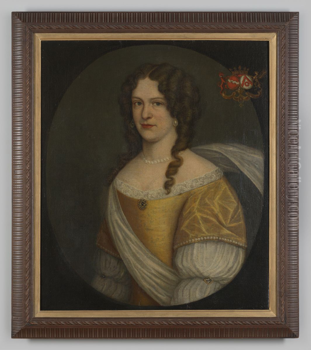 Portrait of Georgia Walburgis van Steenhuys (1659-1711) Oil Painting by Geldersch Landschap en Kasteelen