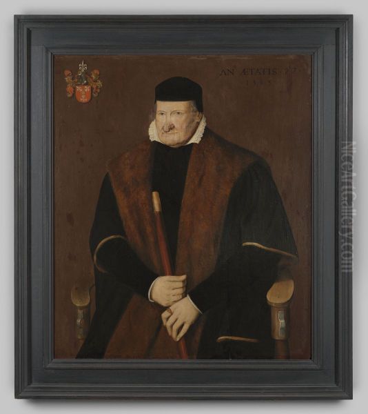 Portret van Dirk van Wael van Moersbergen Oil Painting by Geldersch Landschap en Kasteelen