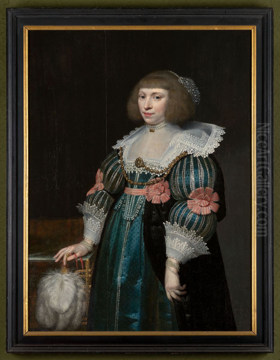 Portrait of a woman Oil Painting by Jan Van Ravesteyn